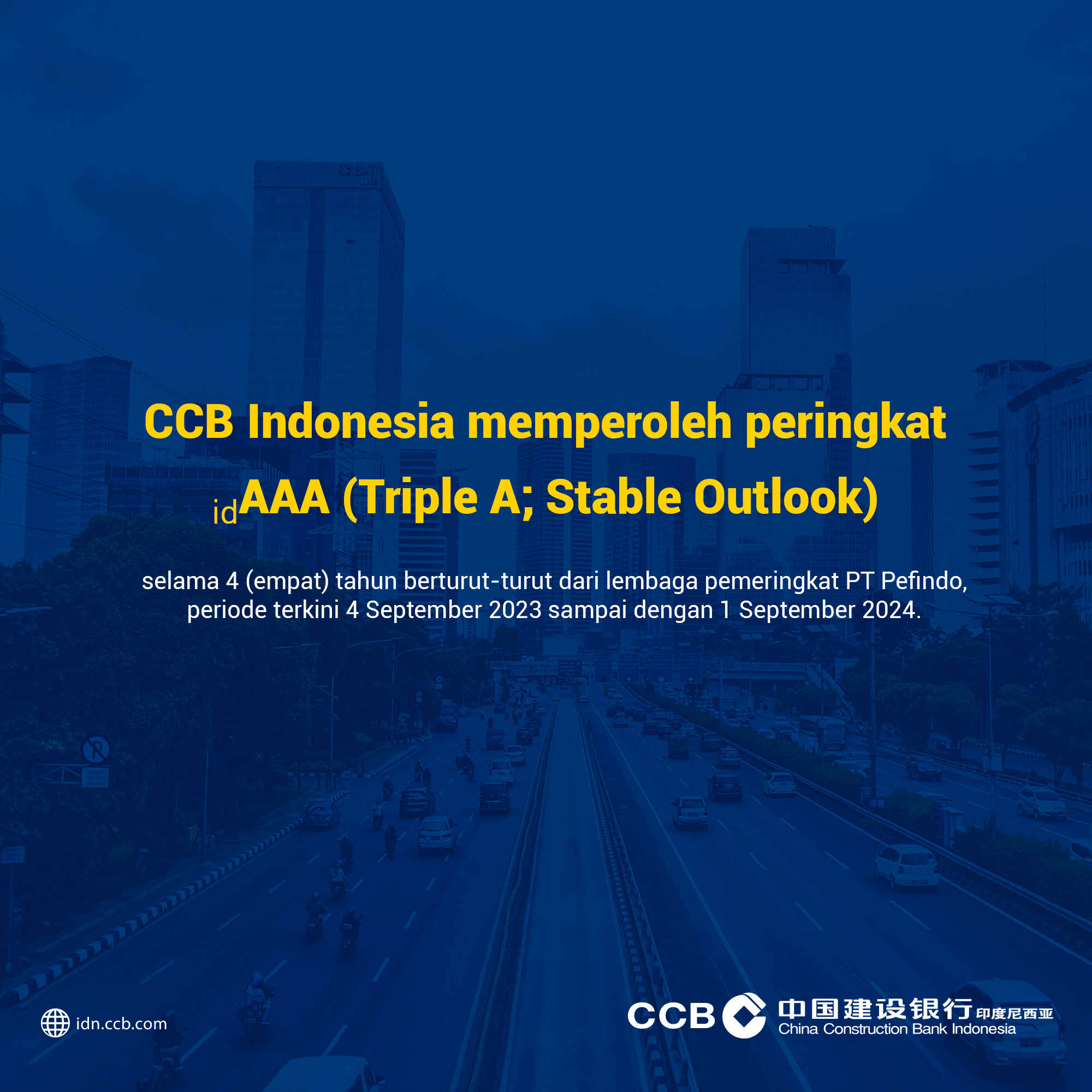 CCB Indonesia memperoleh rating idAAA
